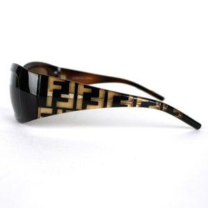 Fendi Brown Tortoise Logo Square Sunglasses